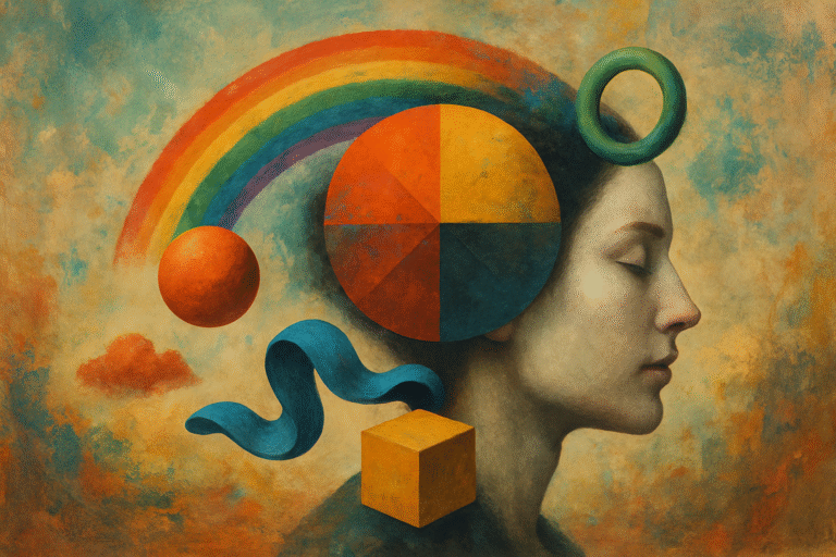 a poster of article about The Psychology of Color How Color Shapes Emotion, Mood, and Meaning