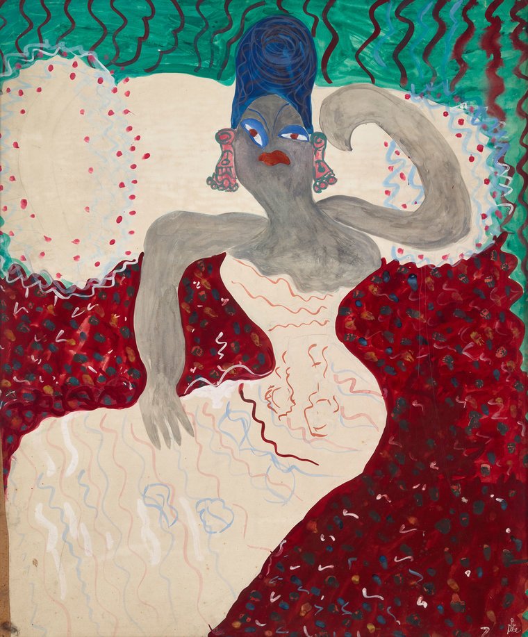 Baya Mahieddine | Algerian 1931 - 1998 a painting for the old master Algerian artist Baya Mahieddine