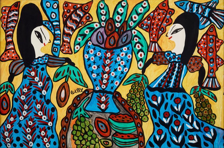 Baya Mahieddine a painting for the old master Algerian artist Baya Mahieddine