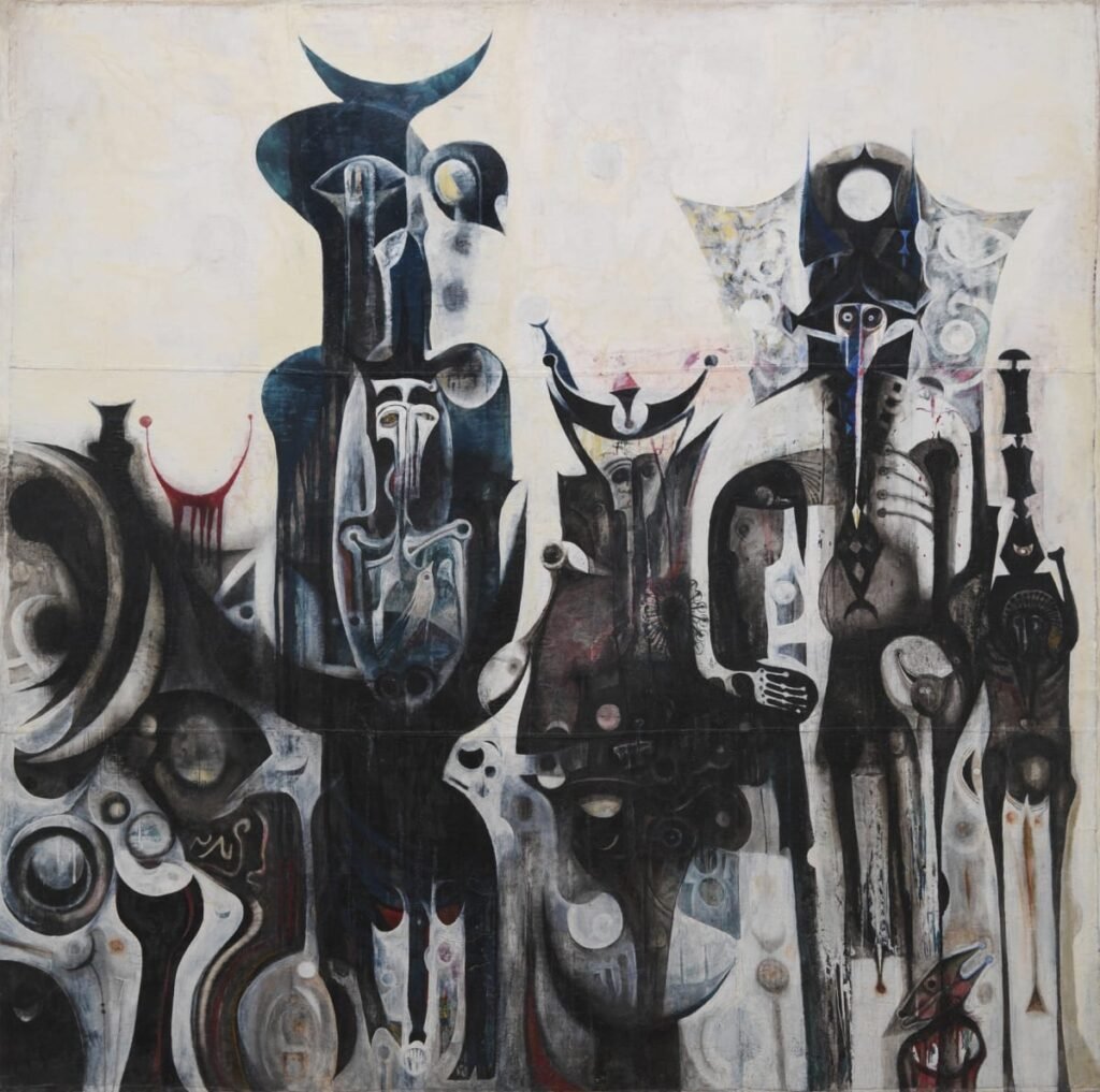 a painting by the Sudanese old master Ibrahim El-Salahi