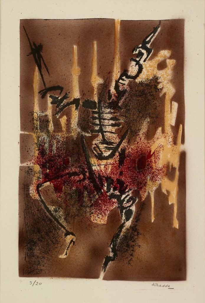 a calligraphy painting for the old master Algerian artist Mohammad Khadda